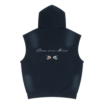 Unisex Vintage Wash Sun Fade Sleeveless Hoodie - Matrix Concept