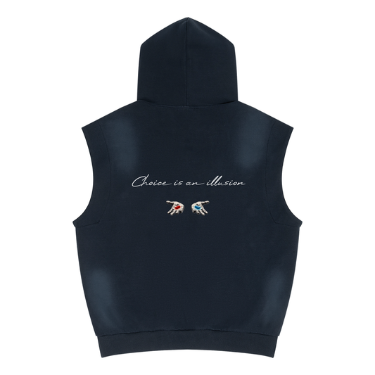 Unisex Vintage Wash Sun Fade Sleeveless Hoodie - Matrix Concept
