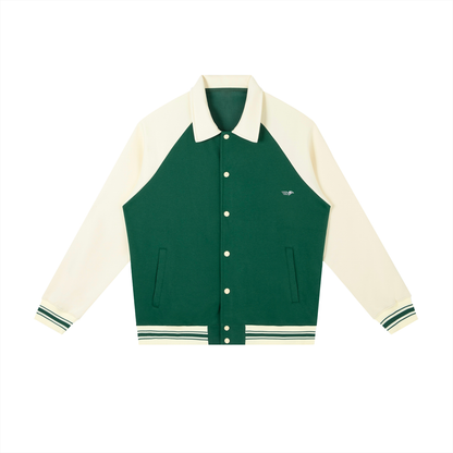 Contrast Raglan Sleeve Baseball Jacket - 23