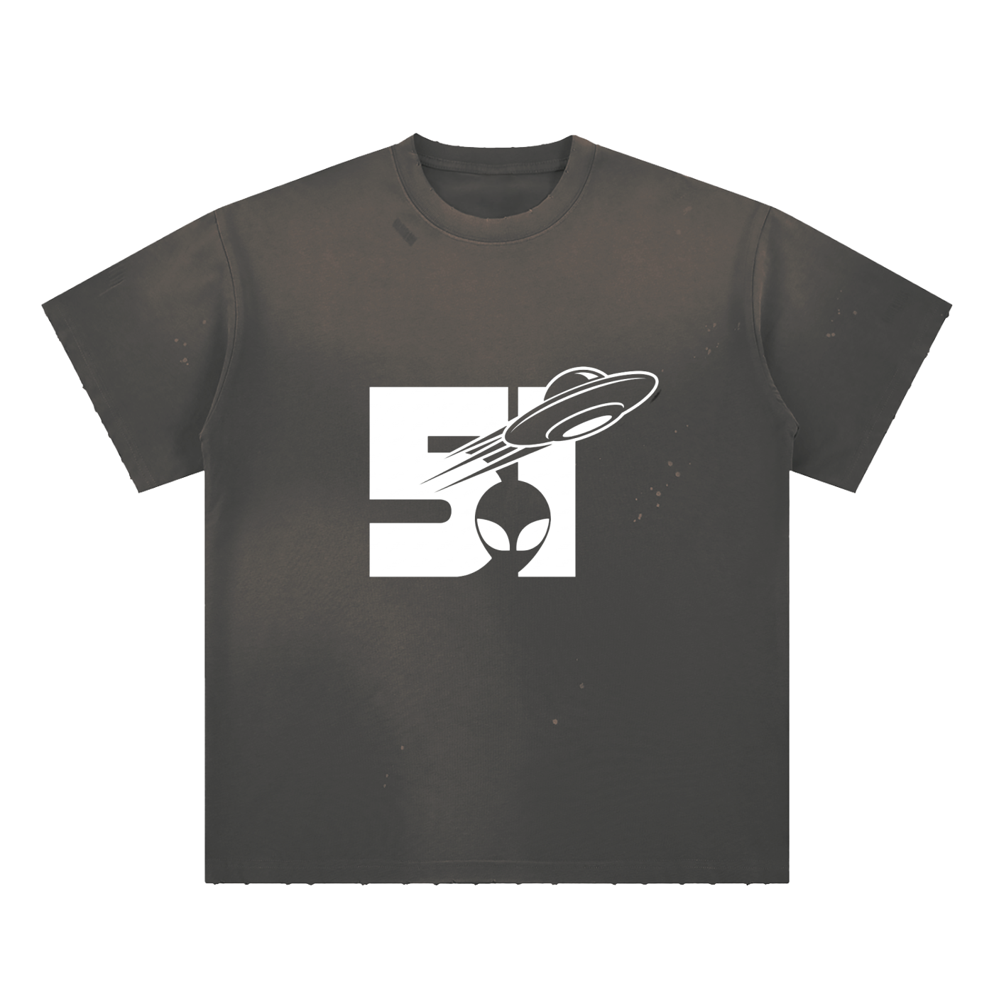 Hand-Frayed Sunfade Paint Splatter T-Shirt - AREA 51