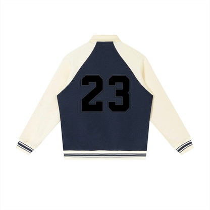 Contrast Raglan Sleeve Baseball Jacket - 23