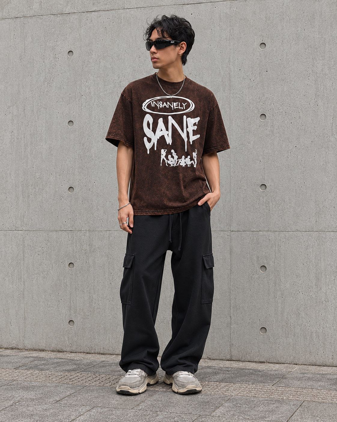 Men Mineral Wash Boxy T-Shirt - Insanely Sane