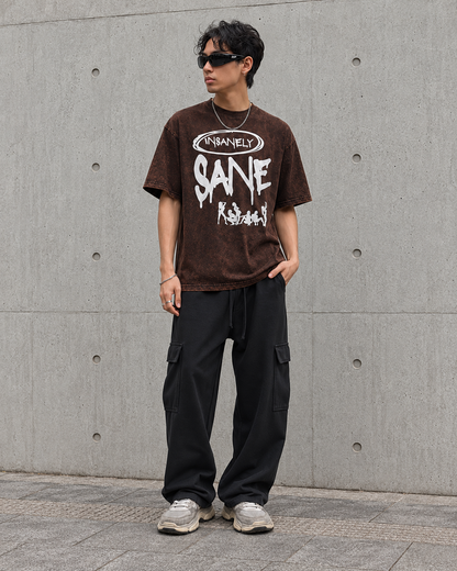 Men Mineral Wash Boxy T-Shirt - Insanely Sane