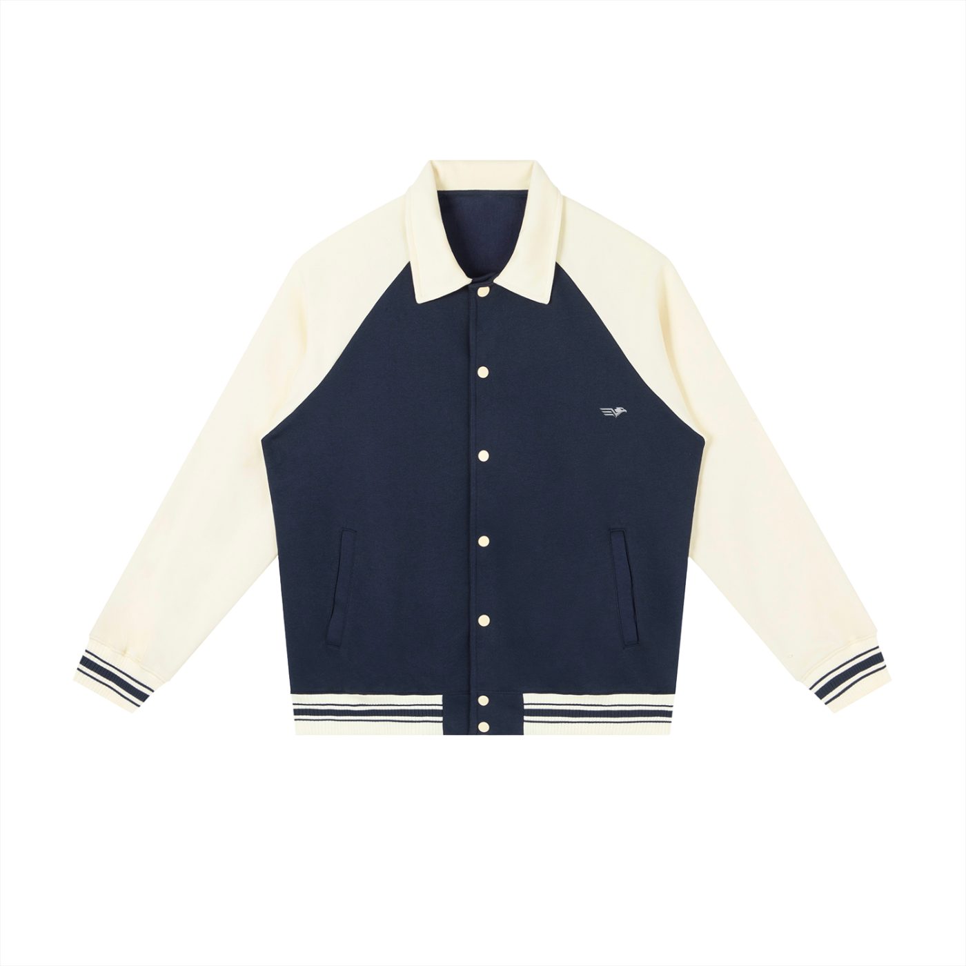 Contrast Raglan Sleeve Baseball Jacket - 23