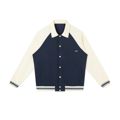 Contrast Raglan Sleeve Baseball Jacket - 23