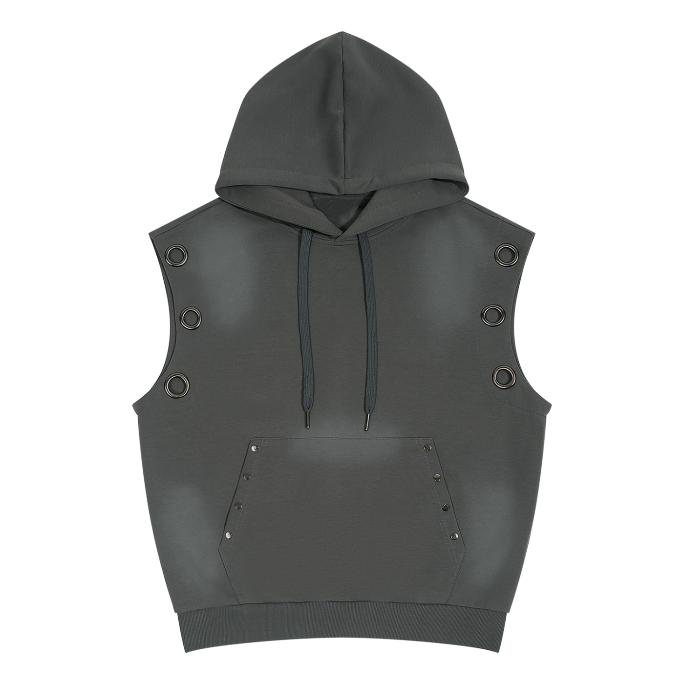 Unisex Vintage Wash Sun Fade Sleeveless Hoodie - Matrix Concept