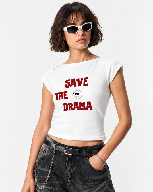 Essential Wide Neck Baby T-shirt - SAVE THE DRAMA