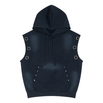 Unisex Vintage Wash Sun Fade Sleeveless Hoodie - Matrix Concept