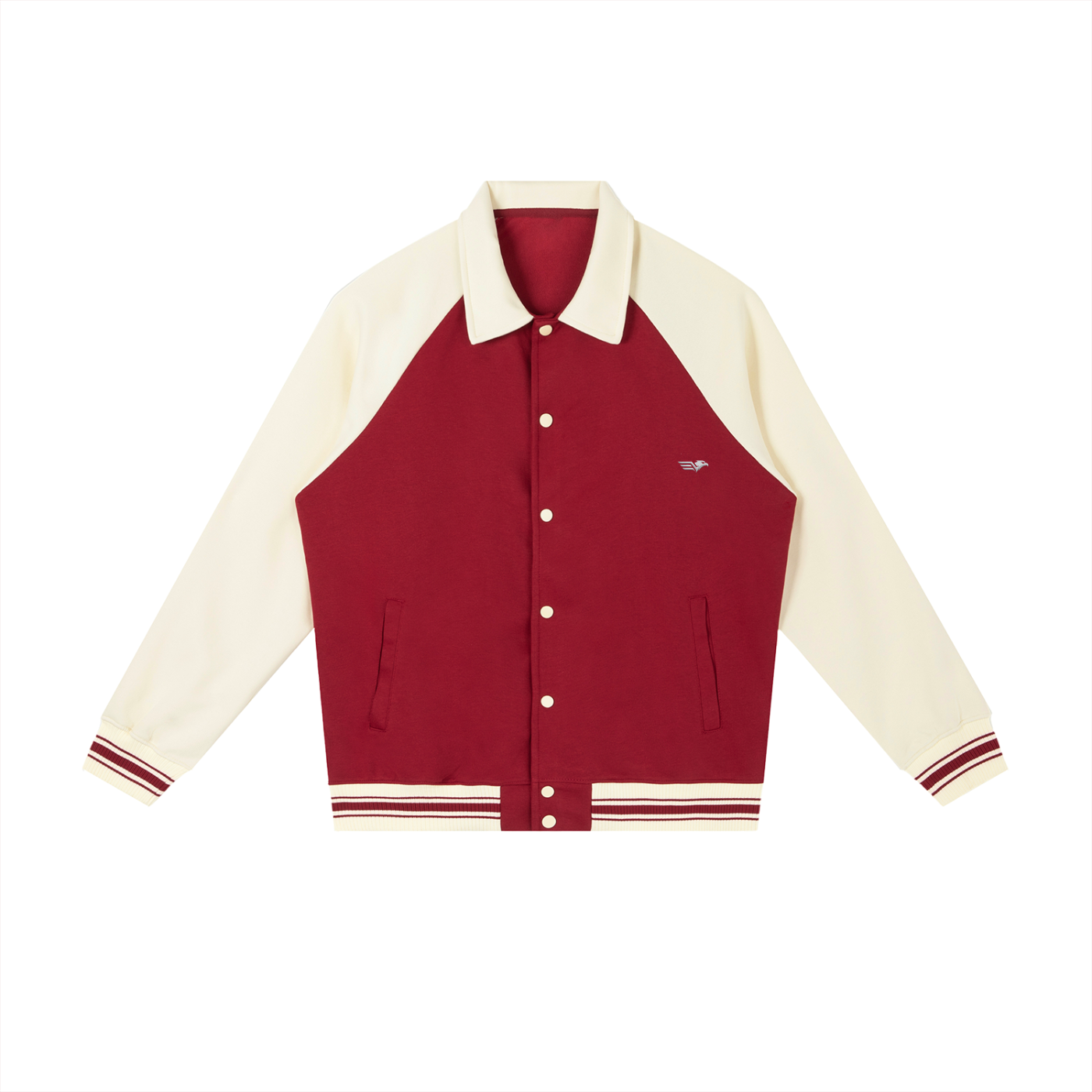 Contrast Raglan Sleeve Baseball Jacket - 23