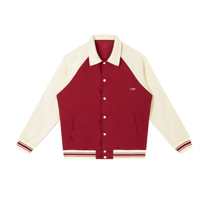 Contrast Raglan Sleeve Baseball Jacket - 23