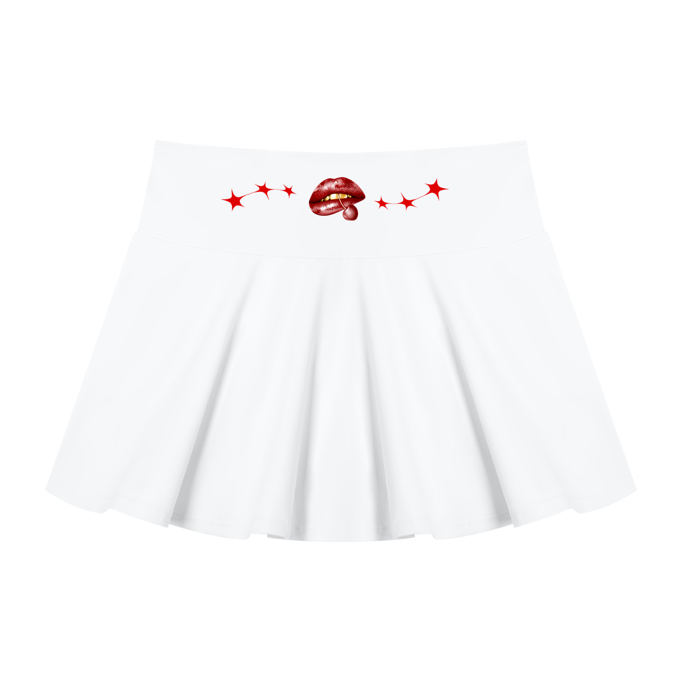 Women’s Pleated A-Line Skirt - Glossy Lips