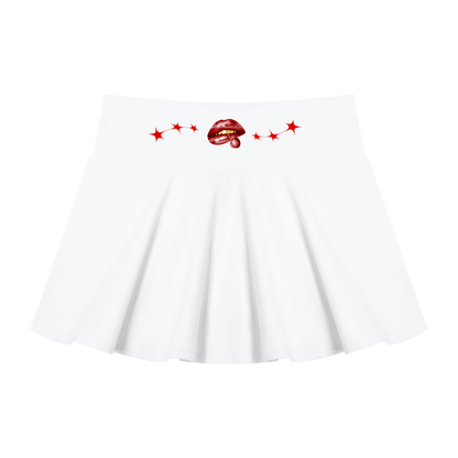 Women’s Pleated A-Line Skirt - Glossy Lips