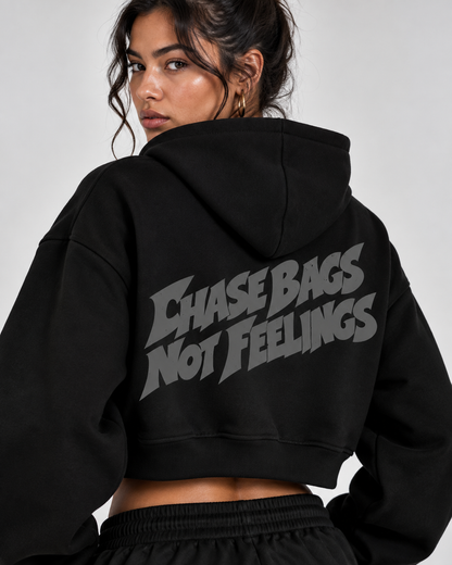 ESSENTIAL CROPPED HOODIE - CHASE BAGS NOT FEEELINGS