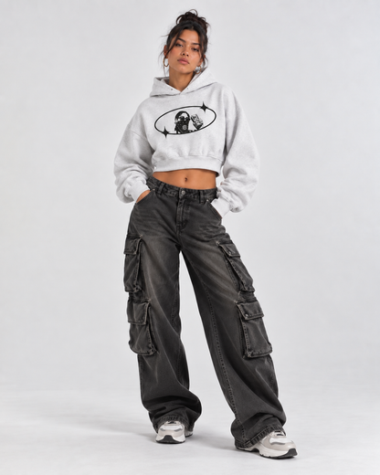 ESSENTIAL CROPPED HOODIE - CHASE BAGS NOT FEEELINGS
