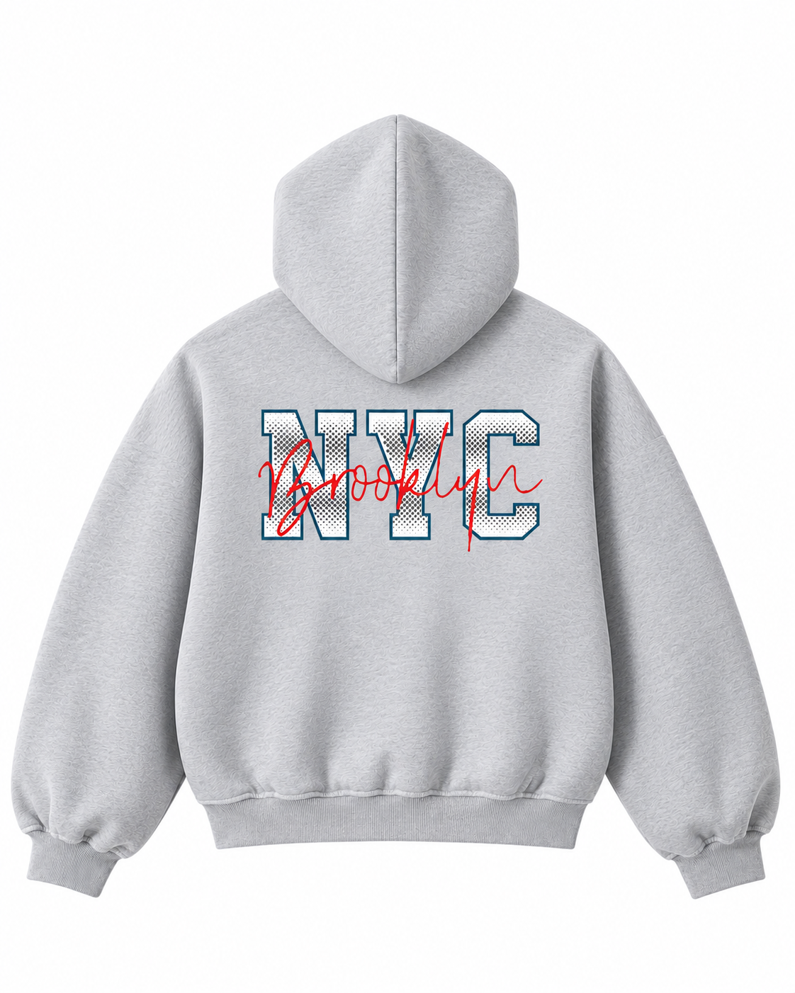 Contrast-Stitched Boxy Fleece Zip Hoodie