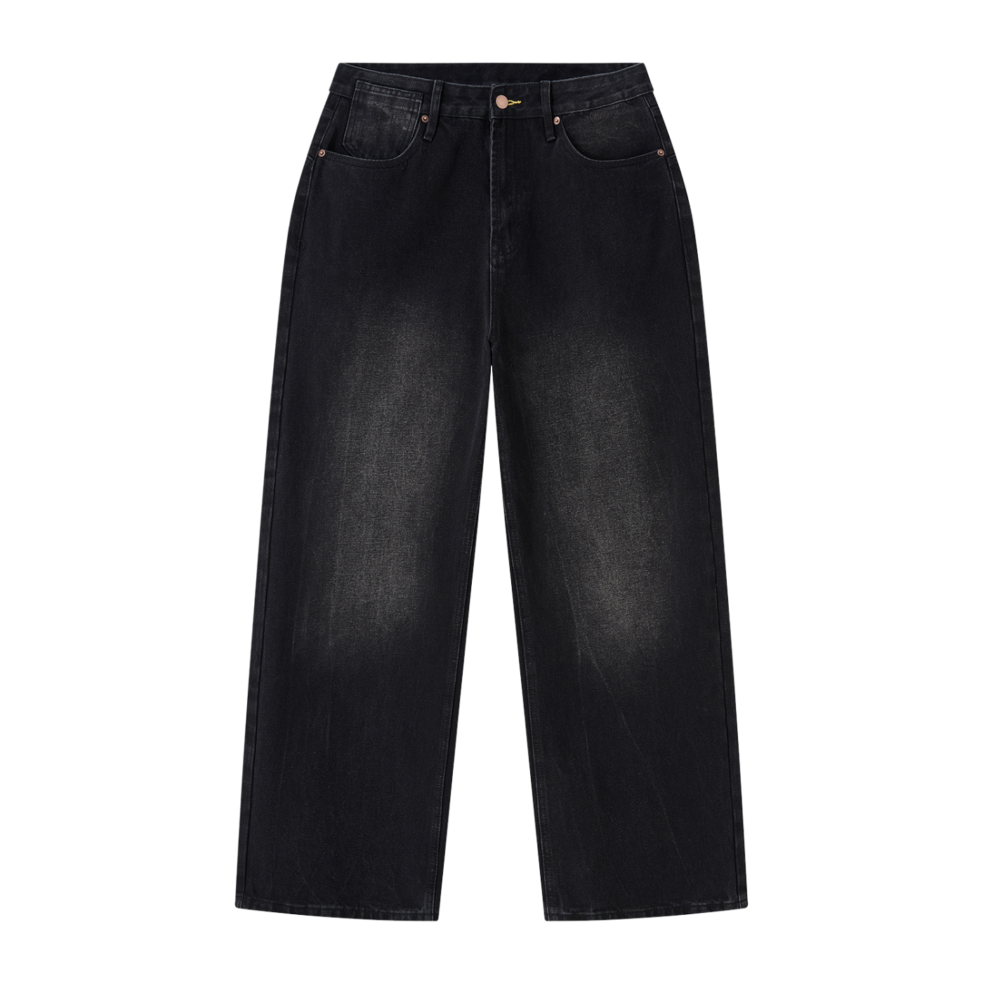 Men's Plain  Vintage Wash Wide Leg Jeans