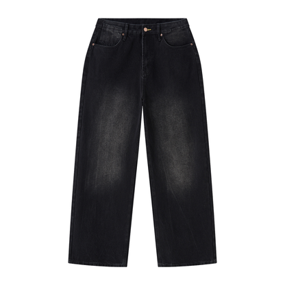 Men's Plain  Vintage Wash Wide Leg Jeans