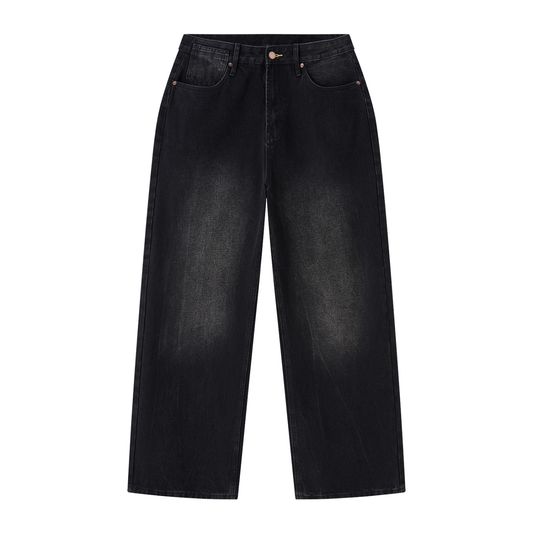 Men's Plain  Vintage Wash Wide Leg Jeans