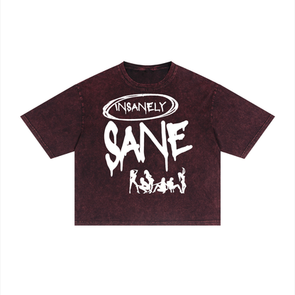 Men Mineral Wash Boxy T-Shirt - Insanely Sane