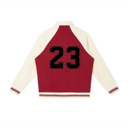 Contrast Raglan Sleeve Baseball Jacket - 23