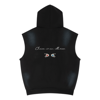 Unisex Vintage Wash Sun Fade Sleeveless Hoodie - Matrix Concept