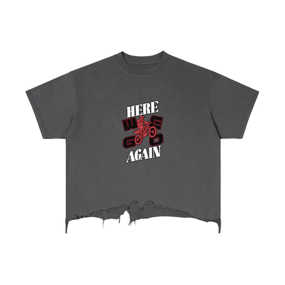 Vintage Wash Boxy Distressed Hem T-Shirt - RIDE MODE