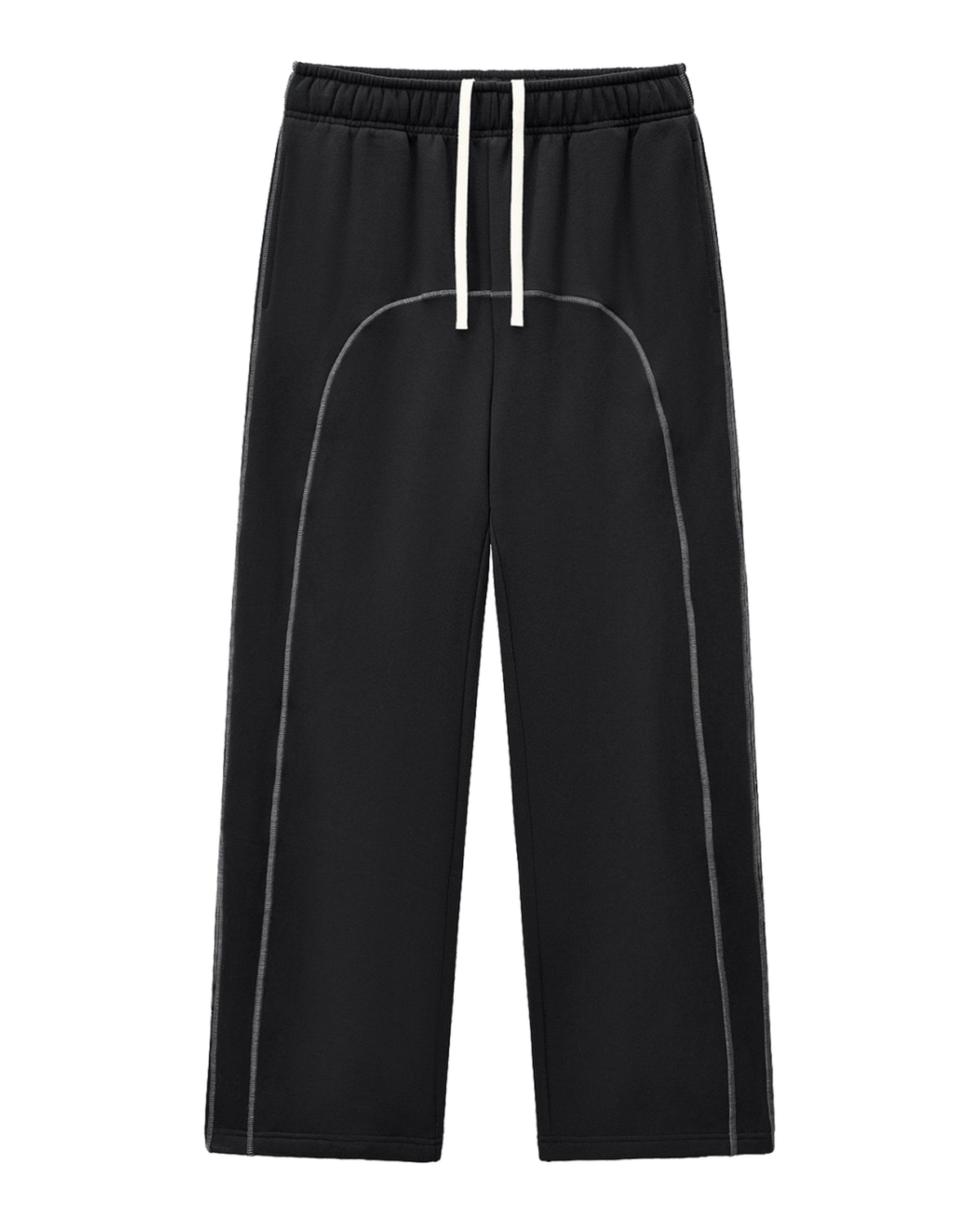 Contrast-Stitched Boxy Fleece Zip Hoodie