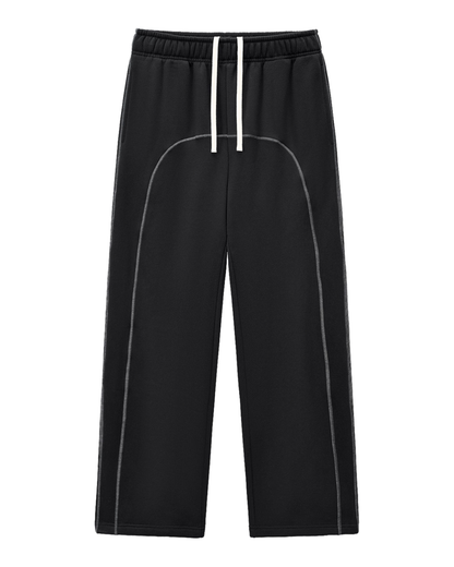 Contrast-Stitched Boxy Fleece Zip Hoodie