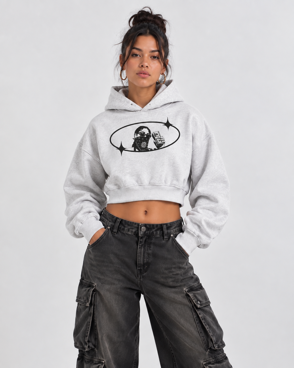 ESSENTIAL CROPPED HOODIE - CHASE BAGS NOT FEEELINGS