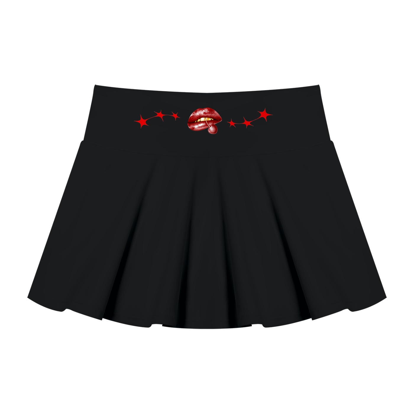 Women’s Pleated A-Line Skirt - Glossy Lips