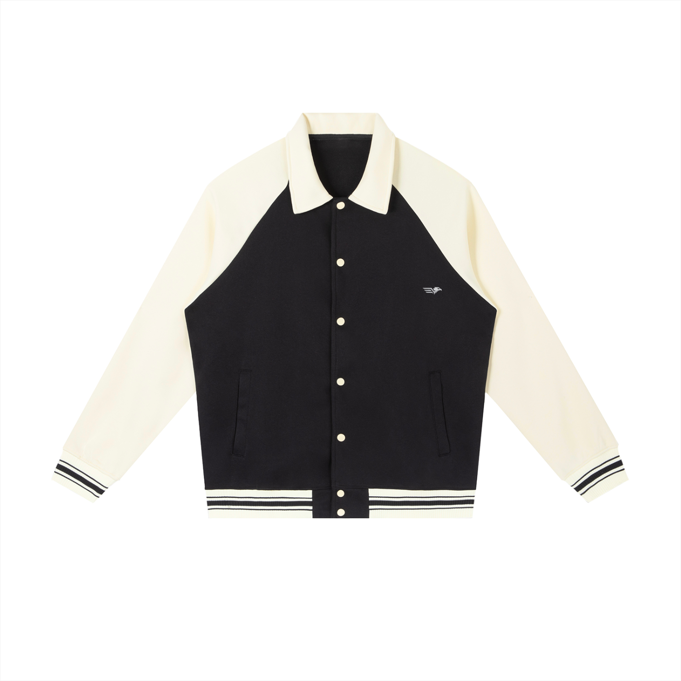 Contrast Raglan Sleeve Baseball Jacket - 23