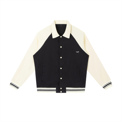 Contrast Raglan Sleeve Baseball Jacket - 23