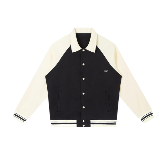 Contrast Raglan Sleeve Baseball Jacket - 23