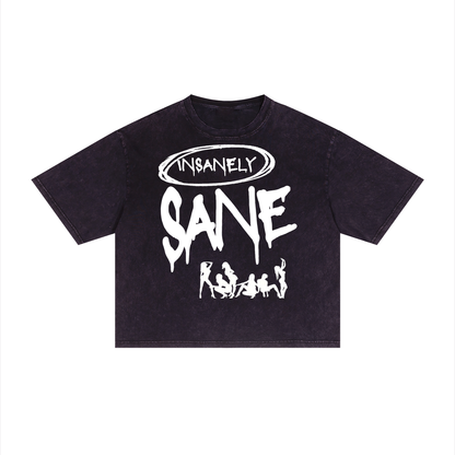 Men Mineral Wash Boxy T-Shirt - Insanely Sane