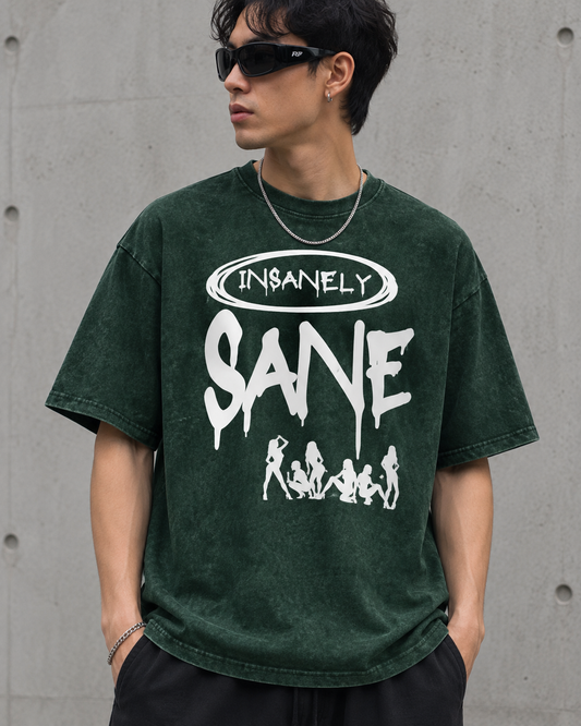 Men Mineral Wash Boxy T-Shirt - Insanely Sane