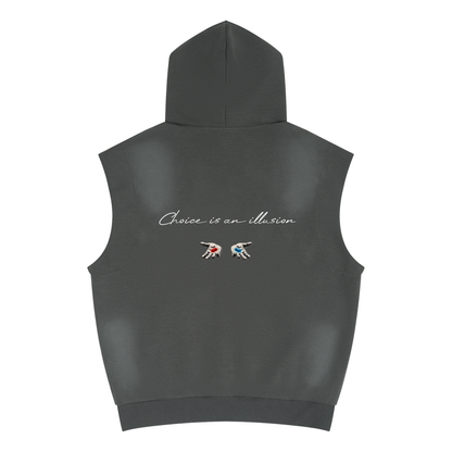 Unisex Vintage Wash Sun Fade Sleeveless Hoodie - Matrix Concept