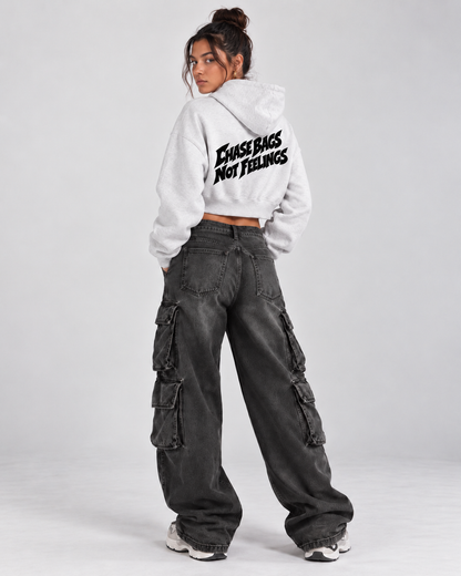 ESSENTIAL CROPPED HOODIE - CHASE BAGS NOT FEEELINGS