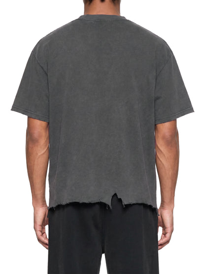 Vintage Wash Boxy Distressed Hem T-Shirt - RIDE MODE
