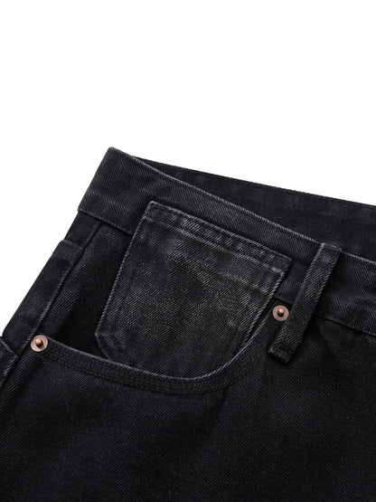 Men's Plain  Vintage Wash Wide Leg Jeans