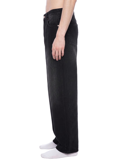 Men's Plain  Vintage Wash Wide Leg Jeans