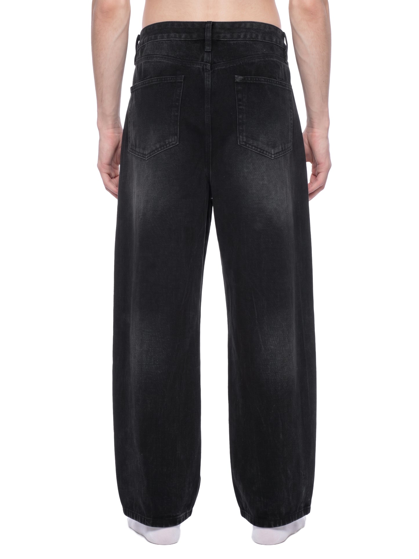 Men's Plain  Vintage Wash Wide Leg Jeans